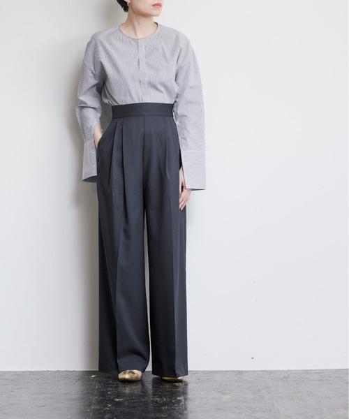 LEPSIM(レプシィム)の「【FOR I SERIES】ツイルストレッチパンツ 934758(その他パンツ・レディース・グレー/ネイビー・SMALL/SS)」の4枚目の写真