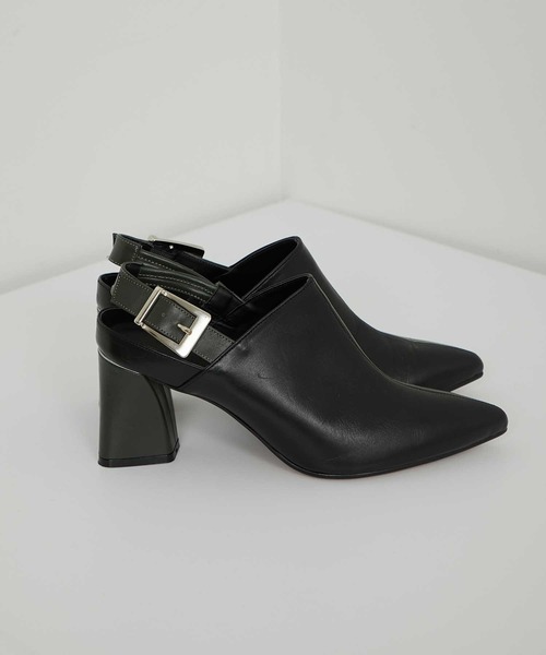 UNITED TOKYO（ユナイテッドトウキョウ）の「バイカラーヒールサボ（パンプス・レディース・ブラック/ベージュ・1/2）」の3枚目の写真