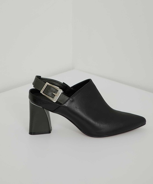 UNITED TOKYO（ユナイテッドトウキョウ）の「バイカラーヒールサボ（パンプス・レディース・ブラック/ベージュ・1/2）」の6枚目の写真