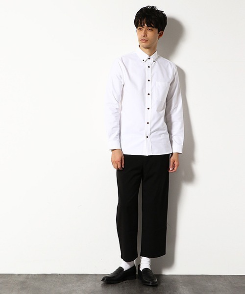 COMME CA COMMUNE(コムサコミューン)の「播州織 ボタンダウンシャツ(シャツ/ブラウス・メンズ・ブラウン/グリーン系/ホワイト/ネイビー・LARGE/MEDIUM/SMALL)」の6枚目の写真