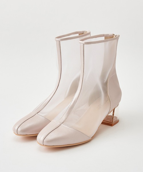 one after another NICE CLAUP（ワンアフターアナザーナイスクラップ）の「シースルーブーツ（ブーツ・レディース・グレー/ピンクベージュ・MEDIUM/SMALL/LARGE）」の5枚目の写真