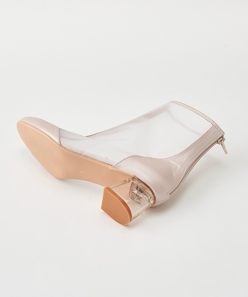 one after another NICE CLAUP（ワンアフターアナザーナイスクラップ）の「シースルーブーツ（ブーツ・レディース・グレー/ピンクベージュ・MEDIUM/SMALL/LARGE）」の9枚目の写真