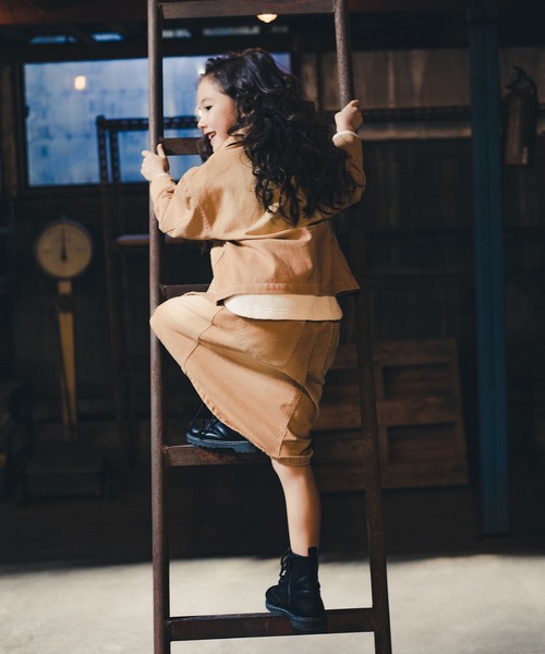 RADCHAP（ラッドチャップ）の「飛ばしペンキスカート（スカート・キッズ・ベージュ/ブルー・L/XL/S/M）」の5枚目の写真