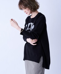 un dix cors | 大人も取り入れやすい　ロゴミラノリブニット(長袖)(ニット/セーター)