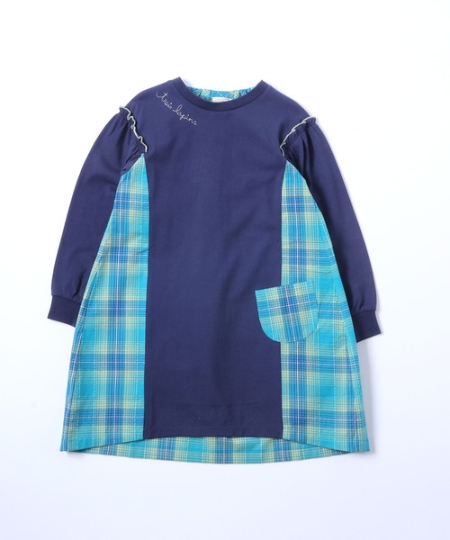 切替えデザインのチェック柄ワンピース 140cm ワンピース Trois Lapins Kp トロワラパンケーピー のファッション通販 Zozotown