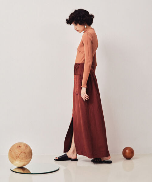 Ray BEAMS（レイビームス）の「RBS / ピンタック アウト ポケット スカート（スカート・レディース・ブラウン/マスタード・M/S）」の7枚目の写真