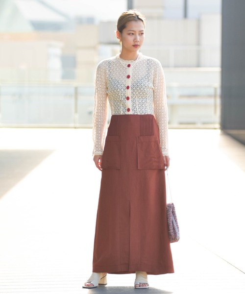 Ray BEAMS（レイビームス）の「RBS / ピンタック アウト ポケット スカート（スカート・レディース・ブラウン/マスタード・M/S）」の13枚目の写真