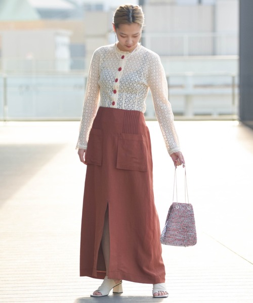 Ray BEAMS（レイビームス）の「RBS / ピンタック アウト ポケット スカート（スカート・レディース・ブラウン/マスタード・M/S）」の12枚目の写真