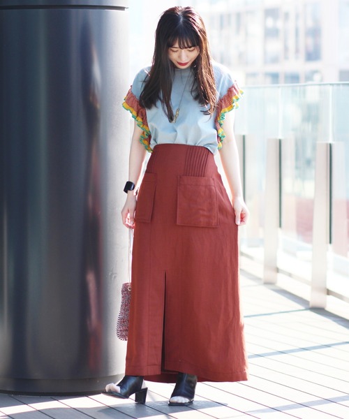 Ray BEAMS（レイビームス）の「RBS / ピンタック アウト ポケット スカート（スカート・レディース・ブラウン/マスタード・M/S）」の10枚目の写真