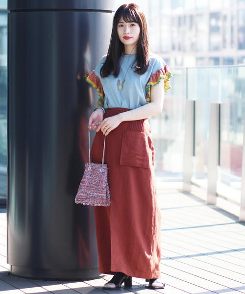 Ray BEAMS（レイビームス）の「RBS / ピンタック アウト ポケット スカート（スカート・レディース・ブラウン/マスタード・M/S）」の9枚目の写真