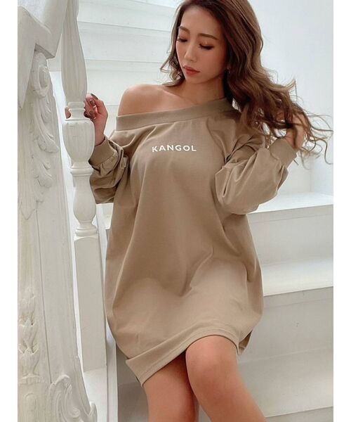 KANGOL(カンゴール)の「【KANGOL別注】配色ワンショルロンT(Tシャツ/カットソー・レディース・ホワイト/ブラック/ベージュ・FREE)」の3枚目の写真