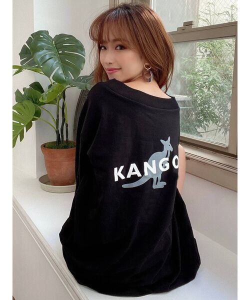 KANGOL(カンゴール)の「【KANGOL別注】配色ワンショルロンT(Tシャツ/カットソー・レディース・ホワイト/ブラック/ベージュ・FREE)」の4枚目の写真