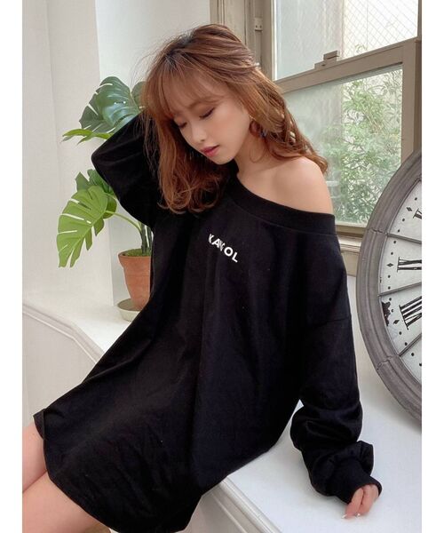 KANGOL(カンゴール)の「【KANGOL別注】配色ワンショルロンT(Tシャツ/カットソー・レディース・ホワイト/ブラック/ベージュ・FREE)」の6枚目の写真