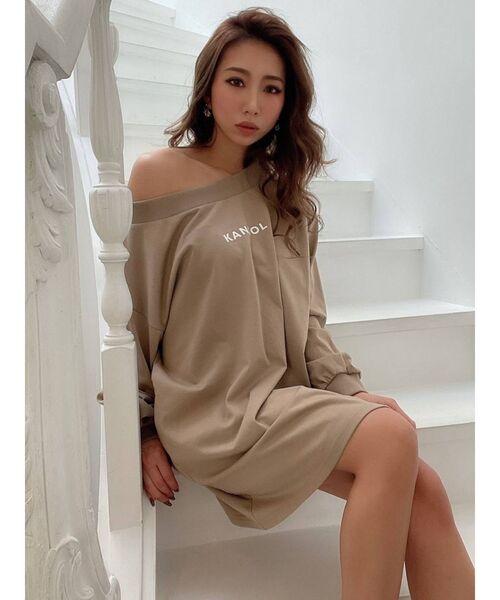 KANGOL(カンゴール)の「【KANGOL別注】配色ワンショルロンT(Tシャツ/カットソー・レディース・ホワイト/ブラック/ベージュ・FREE)」の9枚目の写真