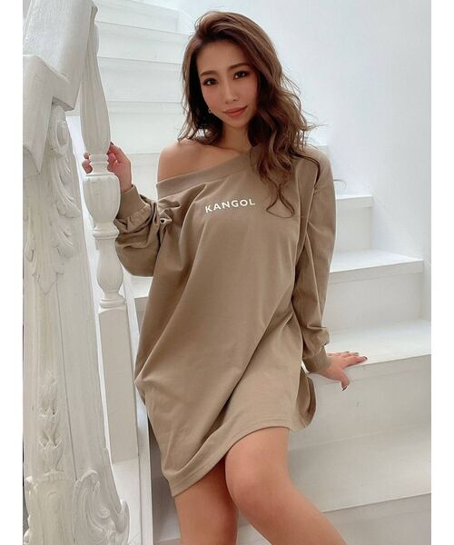 KANGOL(カンゴール)の「【KANGOL別注】配色ワンショルロンT(Tシャツ/カットソー・レディース・ホワイト/ブラック/ベージュ・FREE)」の11枚目の写真