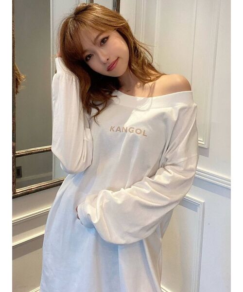 KANGOL(カンゴール)の「【KANGOL別注】配色ワンショルロンT(Tシャツ/カットソー・レディース・ホワイト/ブラック/ベージュ・FREE)」の15枚目の写真