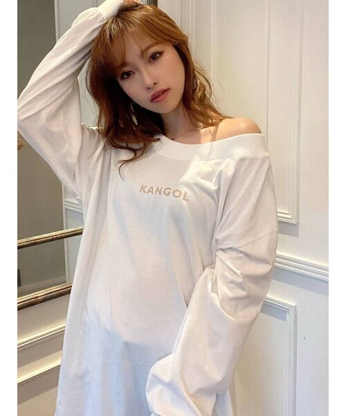 KANGOL(カンゴール)の「【KANGOL別注】配色ワンショルロンT(Tシャツ/カットソー・レディース・ホワイト/ブラック/ベージュ・FREE)」の16枚目の写真