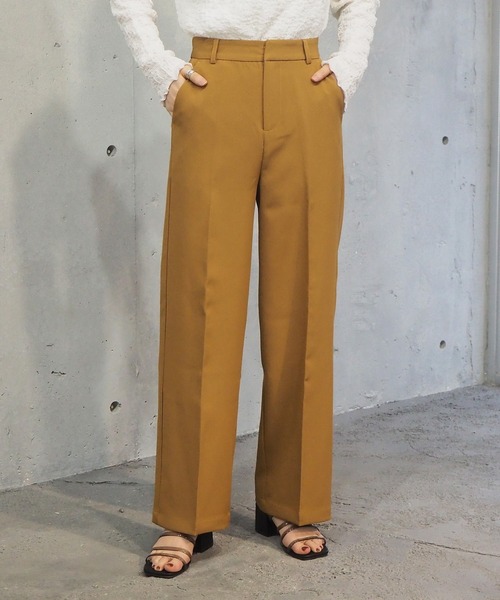 tiptop（ティップトップ）の「【セットアップ対応】[丈が選べる]センタープレスパンツ（スラックス・レディース・ブラック/ブラウン/ブルー/グリーン/ライトグリーン/アイボリー/イエロー系その他/A・TM/TS/S/M）」の7枚目の写真