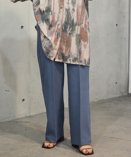 tiptop（ティップトップ）の「【セットアップ対応】[丈が選べる]センタープレスパンツ（スラックス・レディース・ブラック/ブラウン/ブルー/グリーン/ライトグリーン/アイボリー/イエロー系その他/A・TM/TS/S/M）」の6枚目の写真