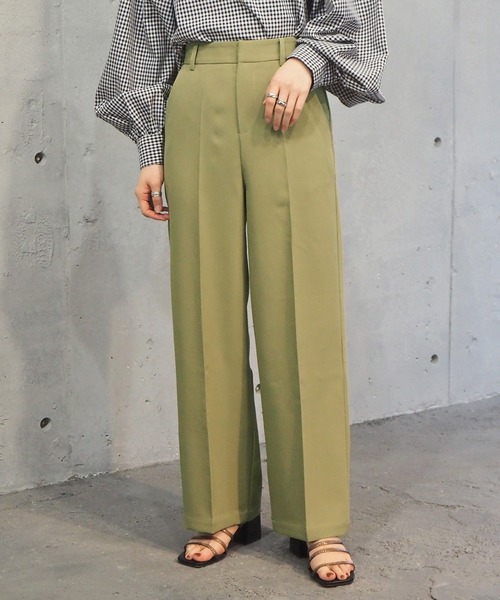 tiptop（ティップトップ）の「【セットアップ対応】[丈が選べる]センタープレスパンツ（スラックス・レディース・ブラック/ブラウン/ブルー/グリーン/ライトグリーン/アイボリー/イエロー系その他/A・TM/TS/S/M）」の5枚目の写真