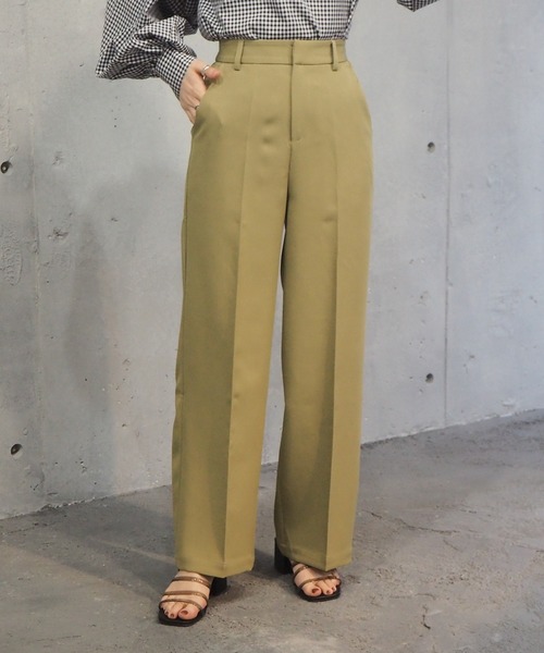 tiptop（ティップトップ）の「【セットアップ対応】[丈が選べる]センタープレスパンツ（スラックス・レディース・ブラック/ブラウン/ブルー/グリーン/ライトグリーン/アイボリー/イエロー系その他/A・TM/TS/S/M）」の15枚目の写真