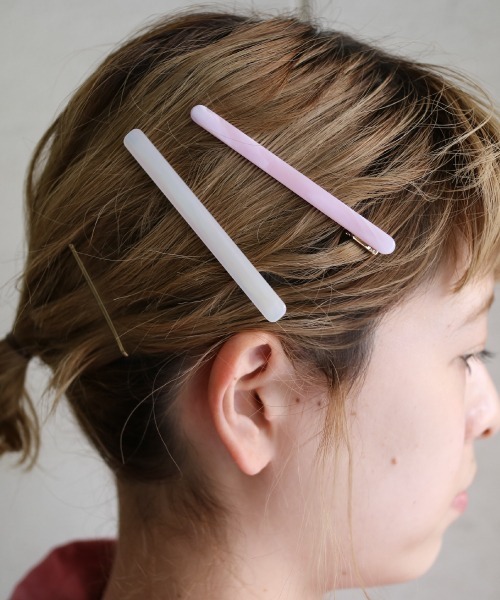 tone(トーン)の「【Kukulu TOKYO】Slender ヘアクリップ【2本set】(バレッタ/ヘアクリップ・レディース・グレー/ブラウン/ベージュ/パープル・FREE)」の2枚目の写真