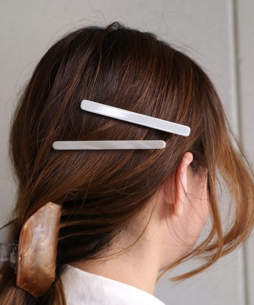 tone(トーン)の「【Kukulu TOKYO】Slender ヘアクリップ【2本set】(バレッタ/ヘアクリップ・レディース・グレー/ブラウン/ベージュ/パープル・FREE)」の10枚目の写真