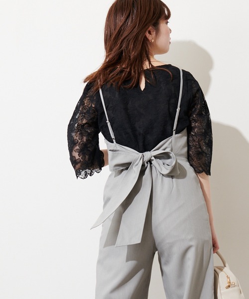 natural couture（ナチュラルクチュール）の「袖口スカラップフラワーレースブラウス（シャツ/ブラウス・レディース・ブラック/アイボリー/ミント・FREE）」の12枚目の写真