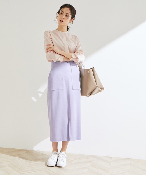 ROPE'(ロペ)の「【洗える】デシンノーカラーシャツ(シャツ/ブラウス・レディース・ブラック/オフホワイト/ピンク系その他・38)」の11枚目の写真