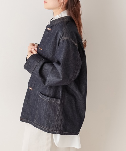 PUAL CE CIN(ピュアルセシン)の「【Du noir】デニムジャケット(その他アウター・レディース・インディゴブルー/ブラック・FREE)」の6枚目の写真
