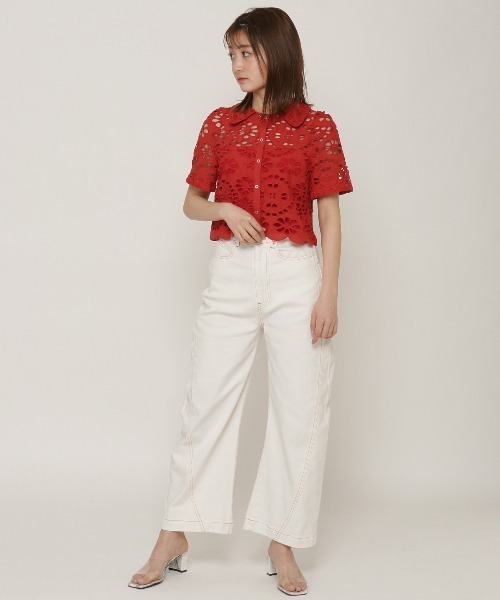 REDYAZEL(レディアゼル)の「デニムコクーンデザインパンツ(デニムパンツ・レディース・ネイビー/オフホワイト・SMALL/MEDIUM)」の16枚目の写真