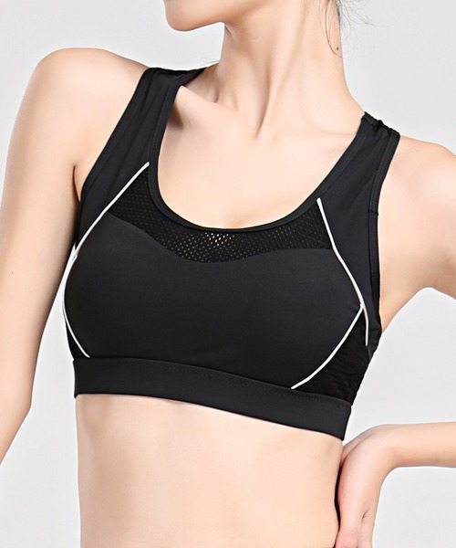 DAY CLOSET（デイ クローゼット）の「吸汗速乾 3段階調節可 バックシャンフィットネスヨガブラトップ（スポーツブラ・レディース・ブラック/グレー/ミント/ワイン・LL/S/M/L）」の2枚目の写真