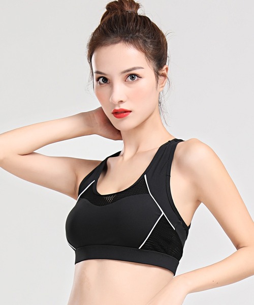 DAY CLOSET（デイ クローゼット）の「吸汗速乾 3段階調節可 バックシャンフィットネスヨガブラトップ（スポーツブラ・レディース・ブラック/グレー/ミント/ワイン・LL/S/M/L）」の11枚目の写真