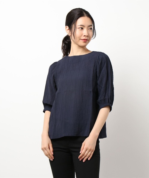 LBC（エルビーシー）の「ｸﾘﾝｸﾙ2WAYﾌﾞﾗｳｽ（シャツ/ブラウス・レディース・ダークネイビー/ベージュ/ライトブルー・L/M）」の3枚目の写真