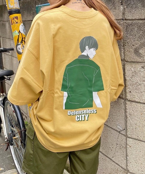 WEGO（ウィゴー）の「WEGO/ヘビーウエイト イラストロゴビッグシルエットTシャツ（Tシャツ/カットソー・メンズ・ブラック/イエロー/ブルー/サックスブルー/ホワイト/グリーン/ホワイト系その他・MEDIUM/LARGE）」の7枚目の写真