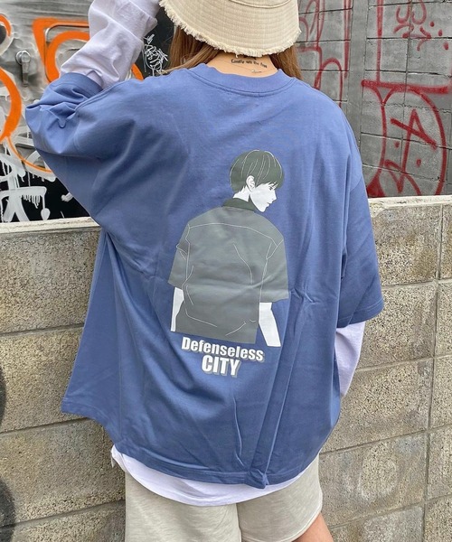 WEGO（ウィゴー）の「WEGO/ヘビーウエイト イラストロゴビッグシルエットTシャツ（Tシャツ/カットソー・メンズ・ブラック/イエロー/ブルー/サックスブルー/ホワイト/グリーン/ホワイト系その他・MEDIUM/LARGE）」の6枚目の写真