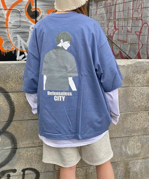 WEGO（ウィゴー）の「WEGO/ヘビーウエイト イラストロゴビッグシルエットTシャツ（Tシャツ/カットソー・メンズ・ブラック/イエロー/ブルー/サックスブルー/ホワイト/グリーン/ホワイト系その他・MEDIUM/LARGE）」の22枚目の写真