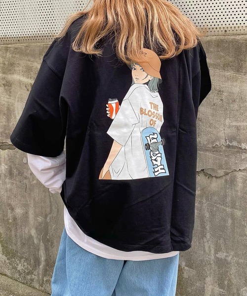 WEGO（ウィゴー）の「WEGO/ヘビーウエイト イラストロゴビッグシルエットTシャツ（Tシャツ/カットソー・メンズ・ブラック/イエロー/ブルー/サックスブルー/ホワイト/グリーン/ホワイト系その他・MEDIUM/LARGE）」の12枚目の写真