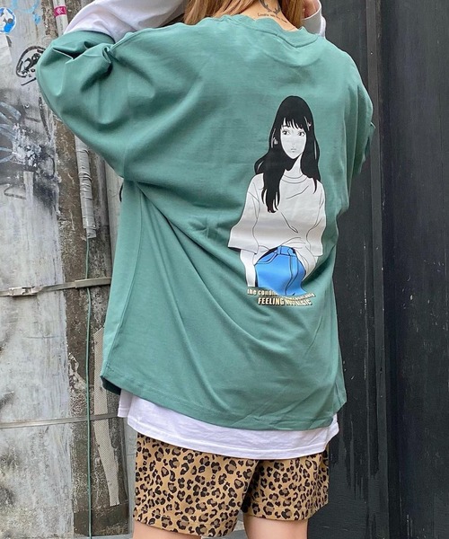 WEGO（ウィゴー）の「WEGO/ヘビーウエイト イラストロゴビッグシルエットTシャツ（Tシャツ/カットソー・メンズ・ブラック/イエロー/ブルー/サックスブルー/ホワイト/グリーン/ホワイト系その他・MEDIUM/LARGE）」の15枚目の写真