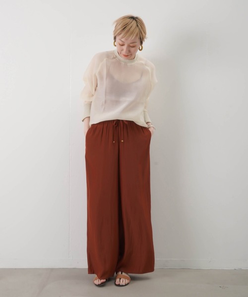 LUCA/LADY LUCK LUCA（ルカ/レディラックルカ）の「LWS エルダブリューエス　オーガンジーラグランブラウス（シャツ/ブラウス・レディース・ブラック/ライトイエロー・FREE）」の7枚目の写真