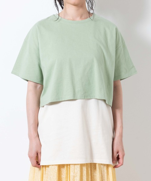 WEGO（ウィゴー）の「WEGO/【2点セット】タンクSETバックリボンTシャツ（Tシャツ/カットソー・レディース・グリーン/ブラック・FREE）」の13枚目の写真