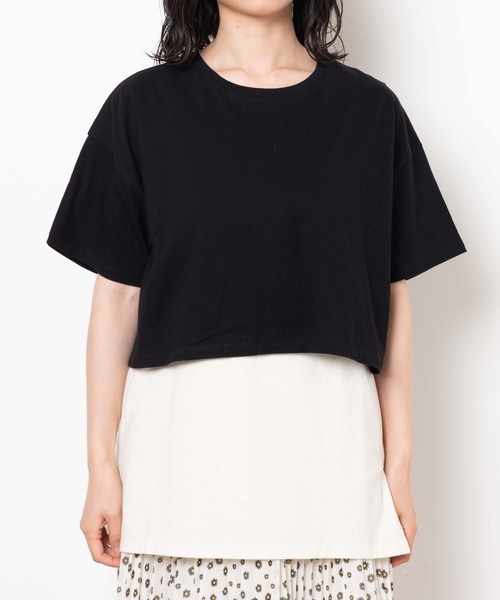 WEGO（ウィゴー）の「WEGO/【2点セット】タンクSETバックリボンTシャツ（Tシャツ/カットソー・レディース・グリーン/ブラック・FREE）」の8枚目の写真