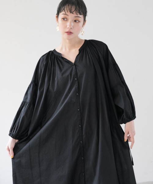 LOWRYS FARM（ローリーズファーム）の「ソデボリュームボイルワンピース　952215（ワンピース・レディース・オフホワイト/ブラック/ダークブラウン/ブルー/イエロー・FREE）」の8枚目の写真