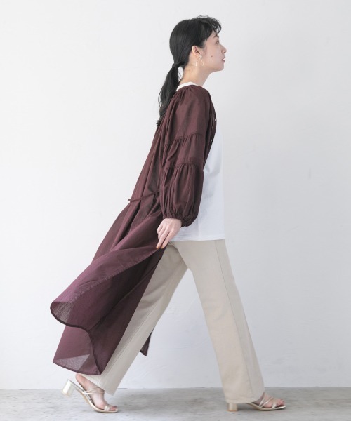 LOWRYS FARM（ローリーズファーム）の「ソデボリュームボイルワンピース　952215（ワンピース・レディース・オフホワイト/ブラック/ダークブラウン/ブルー/イエロー・FREE）」の10枚目の写真