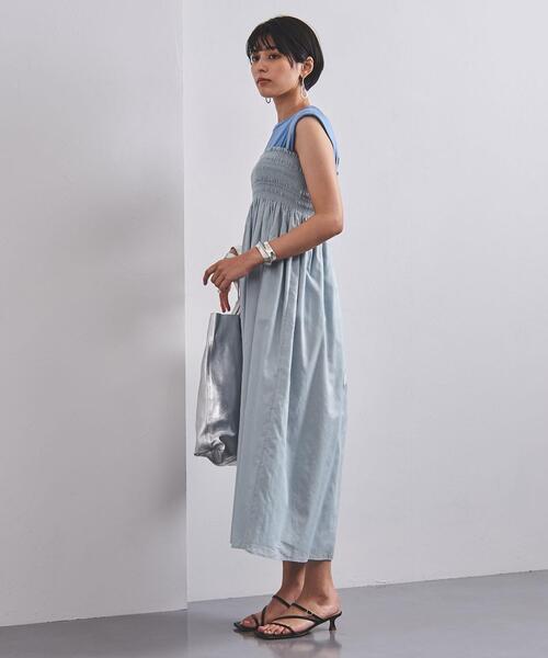 UNITED ARROWS（ユナイテッドアローズ）の「UWCC C シャーリング 2WAY ワンピース◆（ワンピース・レディース・ライム/ブラック・FREE）」の4枚目の写真