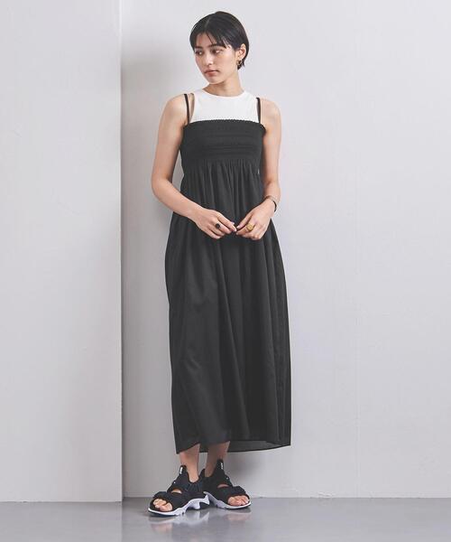 UNITED ARROWS（ユナイテッドアローズ）の「UWCC C シャーリング 2WAY ワンピース◆（ワンピース・レディース・ライム/ブラック・FREE）」の14枚目の写真