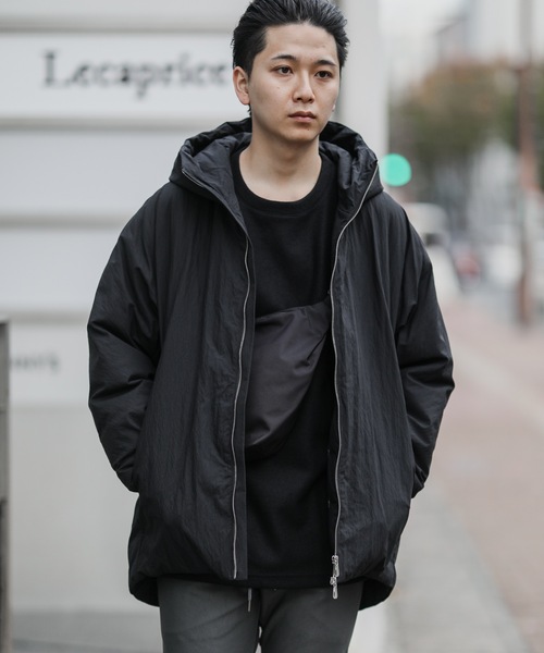 ATTACHMENT（アタッチメント）の「C/NY TYPEWRIGHTER CLOTH HOODED DOWN COAT（ダウンジャケット/コート・メンズ・ライトグレー/ブラック・2/1/3）」の20枚目の写真