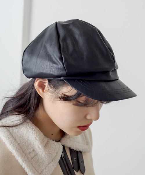 RASVOA（ラスボア）の「フェイクレザーキャスケット（キャスケット・レディース・ブラック・FREE）」の10枚目の写真