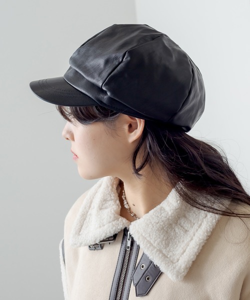 RASVOA（ラスボア）の「フェイクレザーキャスケット（キャスケット・レディース・ブラック・FREE）」の8枚目の写真