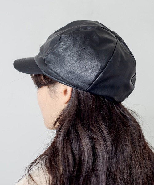 RASVOA（ラスボア）の「フェイクレザーキャスケット（キャスケット・レディース・ブラック・FREE）」の5枚目の写真